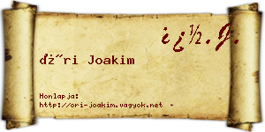 Őri Joakim névjegykártya